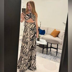 Ronny Kobo cut out halter dress